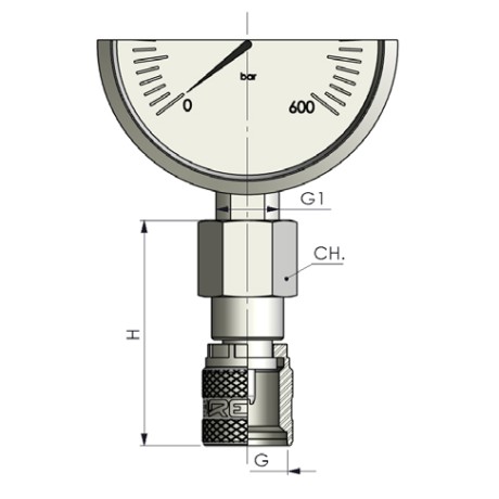 Адаптер SMD20-R1/4 манометра с гайкой (20140000)
