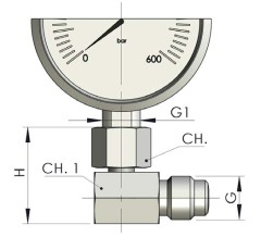 Адаптер SMA20-R1/4 90гр манометра