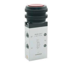 Пневмораспределитель 3N38-897 ручной красная  кнопка 3/2-1/8