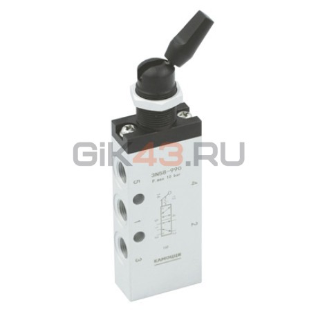 Пневмораспределитель 3N58-990 5/2-1/8 ручн. тумблер