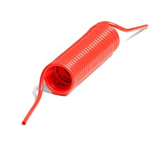 Трубка PAS108R75 PA12 спиральная 10/8 красная L= 7,5 Lраб. 3,75 м