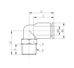 Фитинг угловой R7520 14-1/4