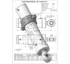 Гидроцилиндр ЦГ 160.80x800.31
