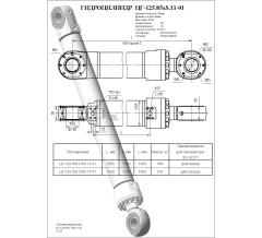 Гидроцилиндр ЦГ 125.85x1250.11-01