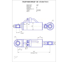 Гидроцилиндр ЦГ 125.60x710.11