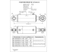 Гидроцилиндр ЦГ 125.60x1100.11