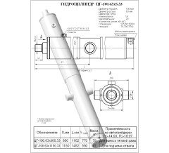 Гидроцилиндр ЦГ 100.63x860.33