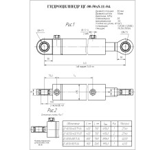 Гидроцилиндр ЦГ-80.50х800.11-04