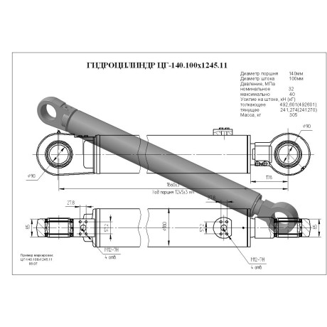 Гидроцилиндр ЦГ-140.100х1245.11