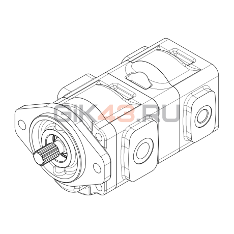 Насос шестеренный GHD1-24/16L-S03D13-SG05G04/G04G03-NP.V1H4
