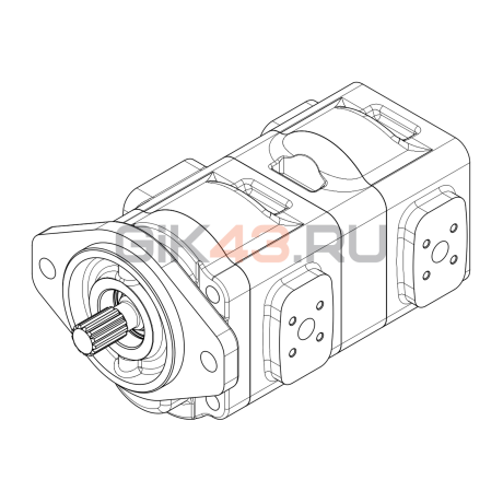 Насос шестеренный GHD1-24/16L-S03D13-SH10H06/H10H06-NP.V1H4