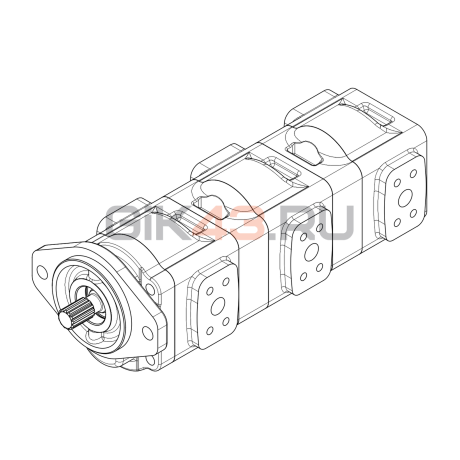 Насос шестеренный GHD1-36/36/36L-S03D13-SE03E02/E03E02/E03E02-NP.V1H4