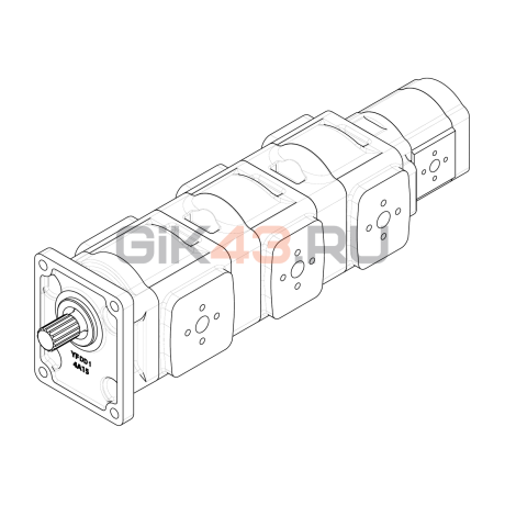 Насос шестеренный GHD1-51/22/22/T3-8L-R11D15-SK04K03/K04K03/K04K03/K01K01-NP.V1H4