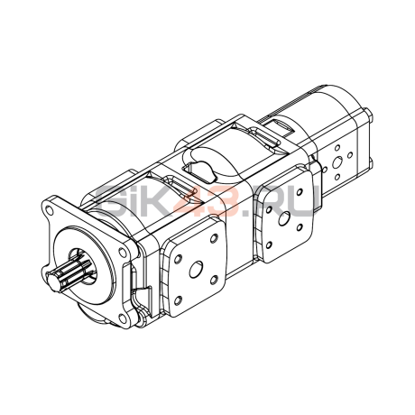 Насос шестеренный GHD1-51/34/T3-10L-B01D20-SS09S08/S11S10/K07K07-N009P.V1H4