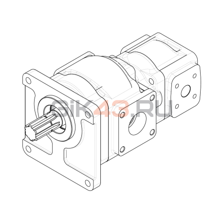 Насос шестеренный GHD2-70/GHD1-32L-R15D25-SS04S04/S11S11-NP.V1H4