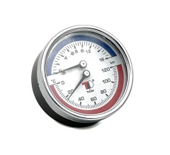 Манометр MFIT6304016-DB с термометром (0-1,6MPа, 0-120град) G1/4 д.63мм осевой