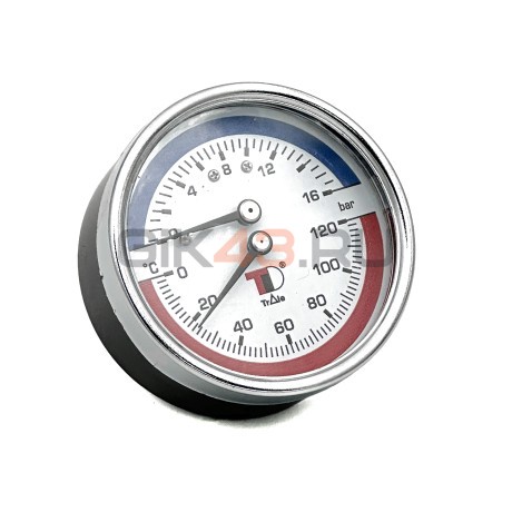 Манометр MFIT6304016-DB с термометром (0-1,6MPа, 0-120град) G1/4 д.63мм осевой