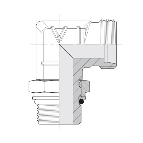 Угольник DKO TN514-06LM (М10*1,0 в тело, DKOL М12*1,5) с контр.гайкой