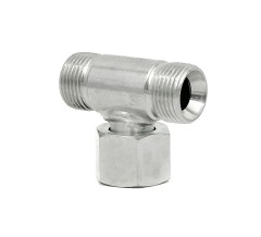 Тройник М14*1,5 - М14*1,5 - М14*1,5 с гайкой