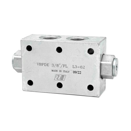 Гидрозамок двусторонний VBPDE 3/8 FL- L3=62  (V0187) 30 л/мин, 350 бар