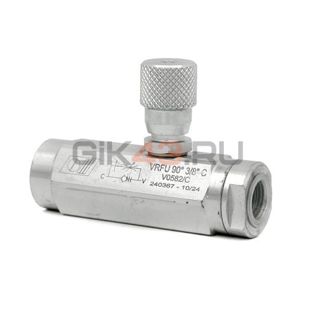 Дроссель VRFU 90° 3/8 compensato с обратным клапаном