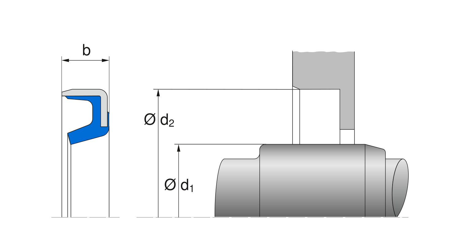 Размеры сальников B1OF, Simmering