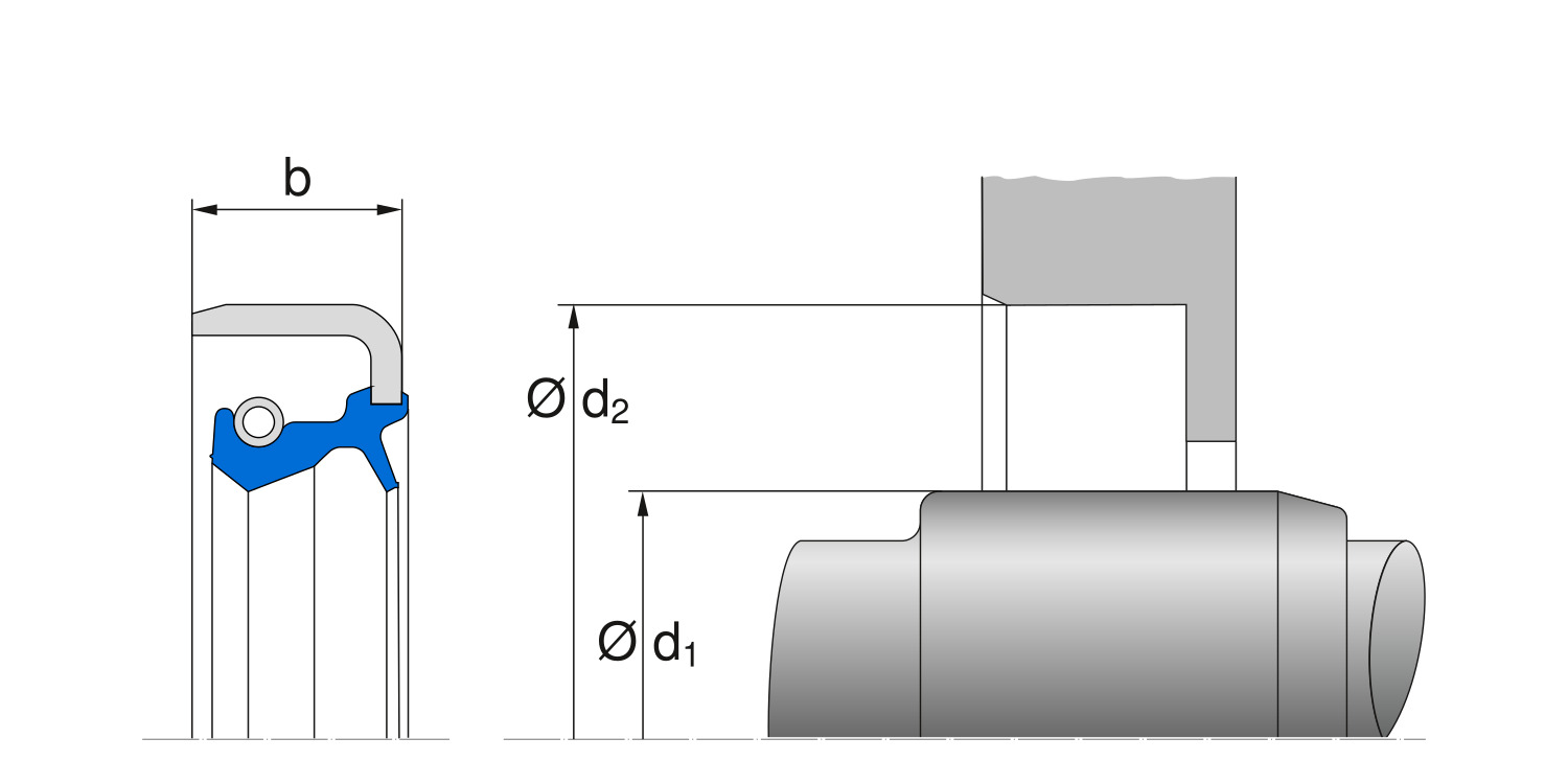 Размеры сальников B1SL, Simmerring
