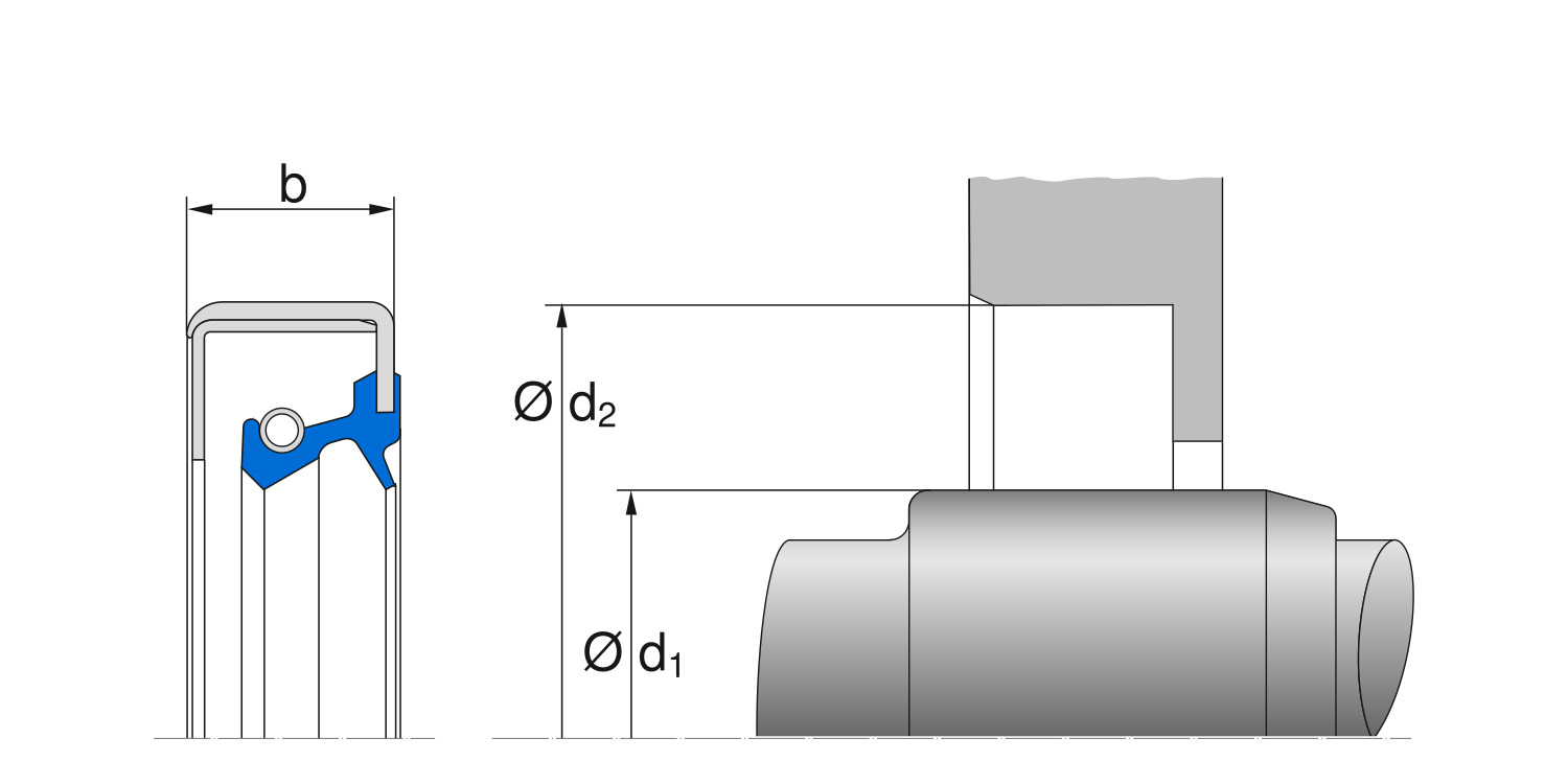 Размеры сальников B2SL, Simmering