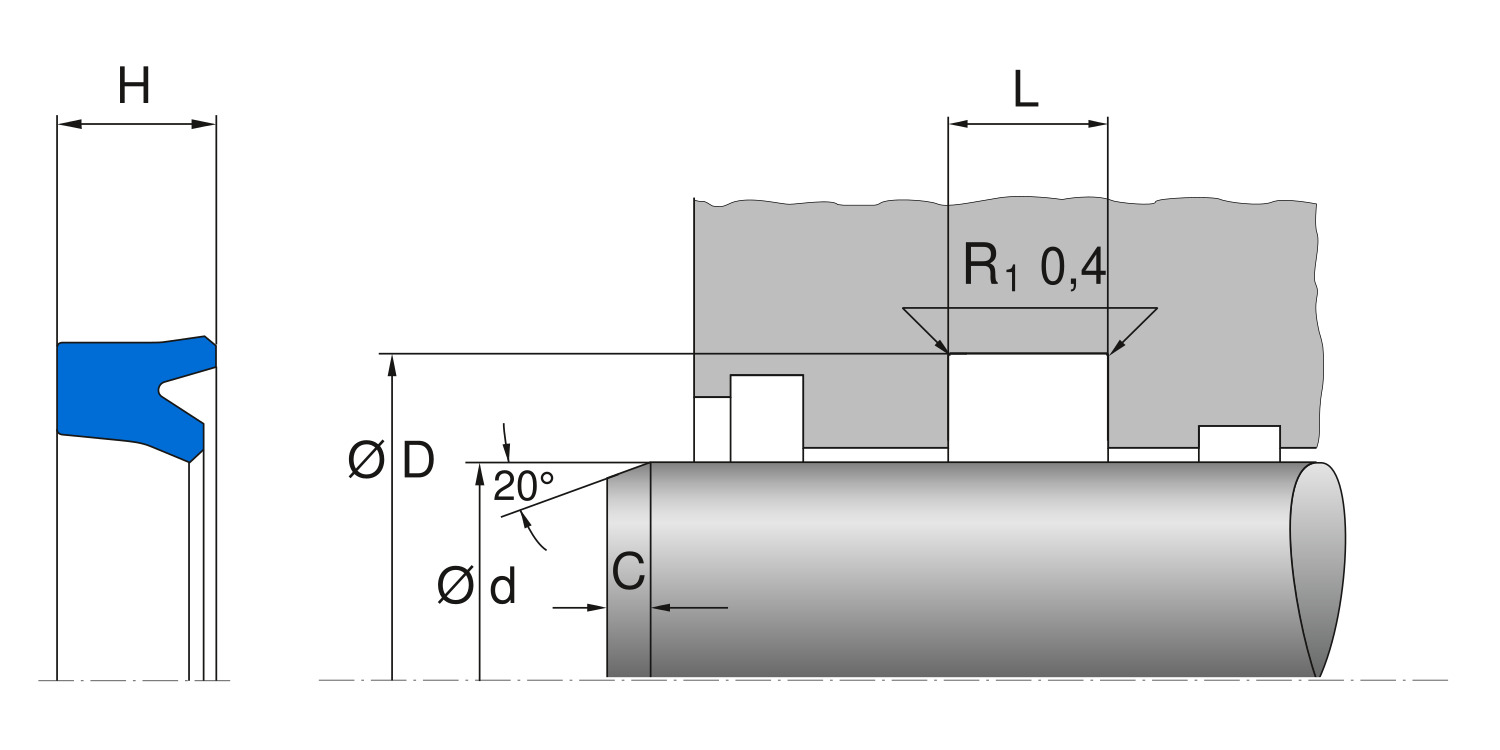 Уплотнение штока L20, Freudenberg