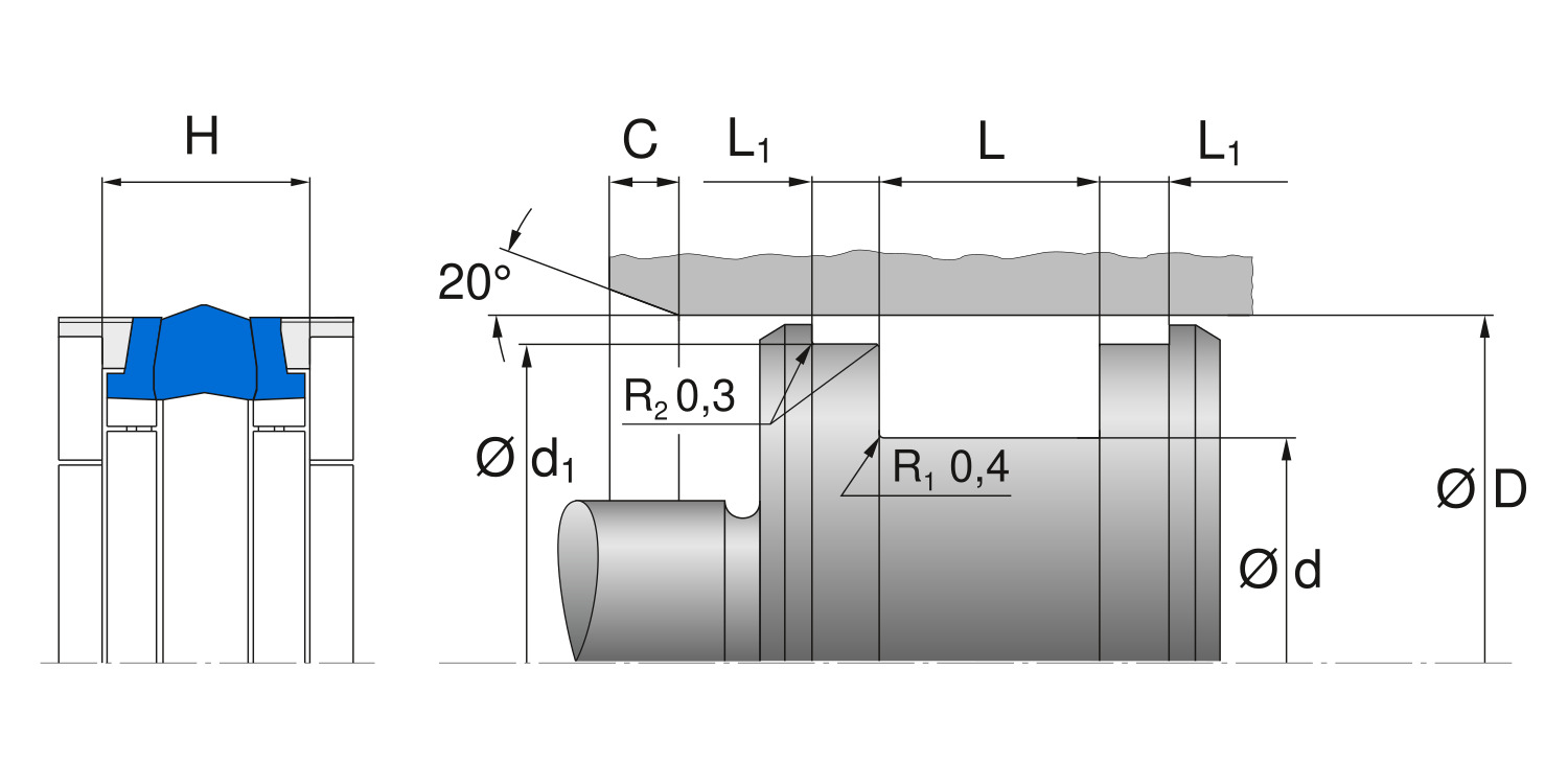 Уплотнение поршня L43, Freudenberg