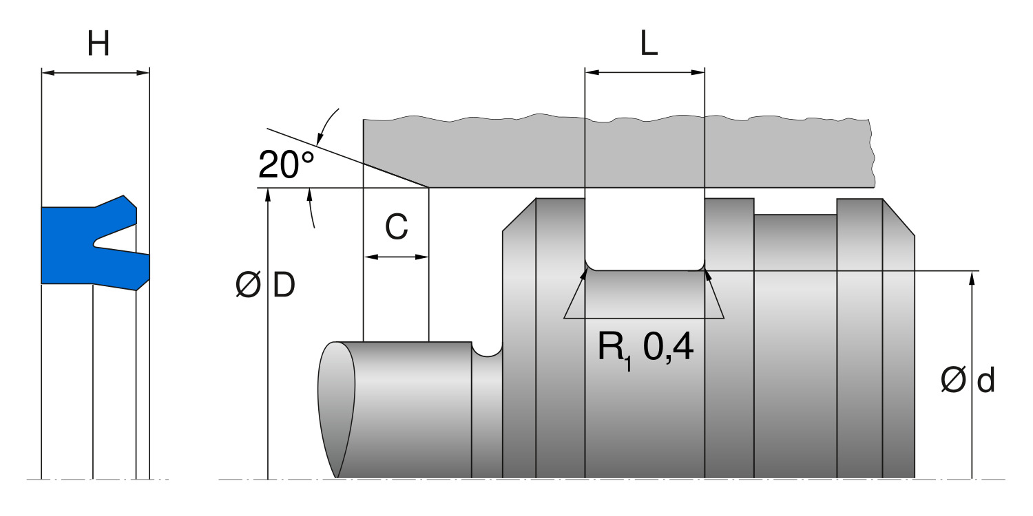 Уплотнение поршня NA150, Freudenberg