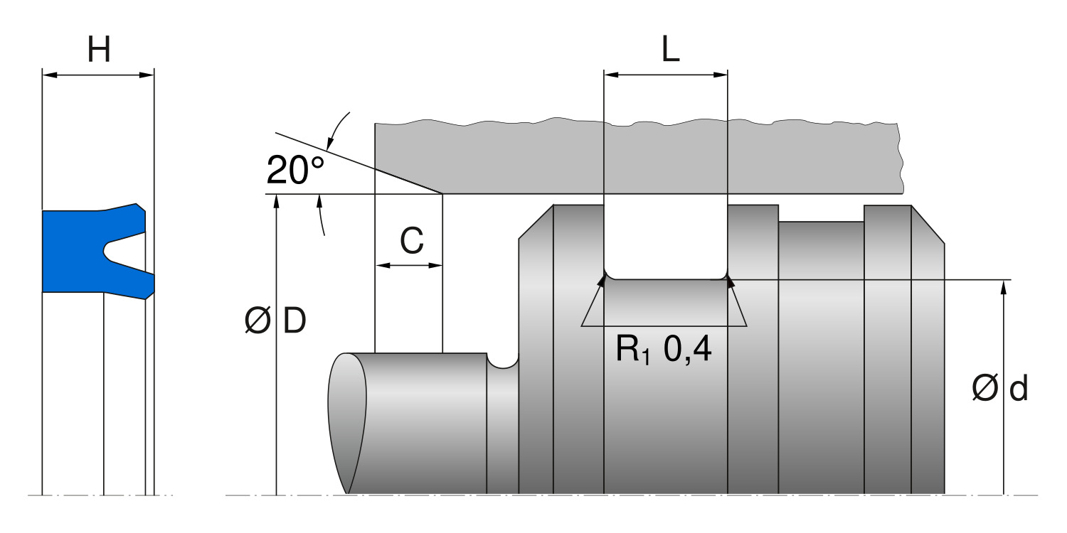 Уплотнение поршня NA300, Freudenberg