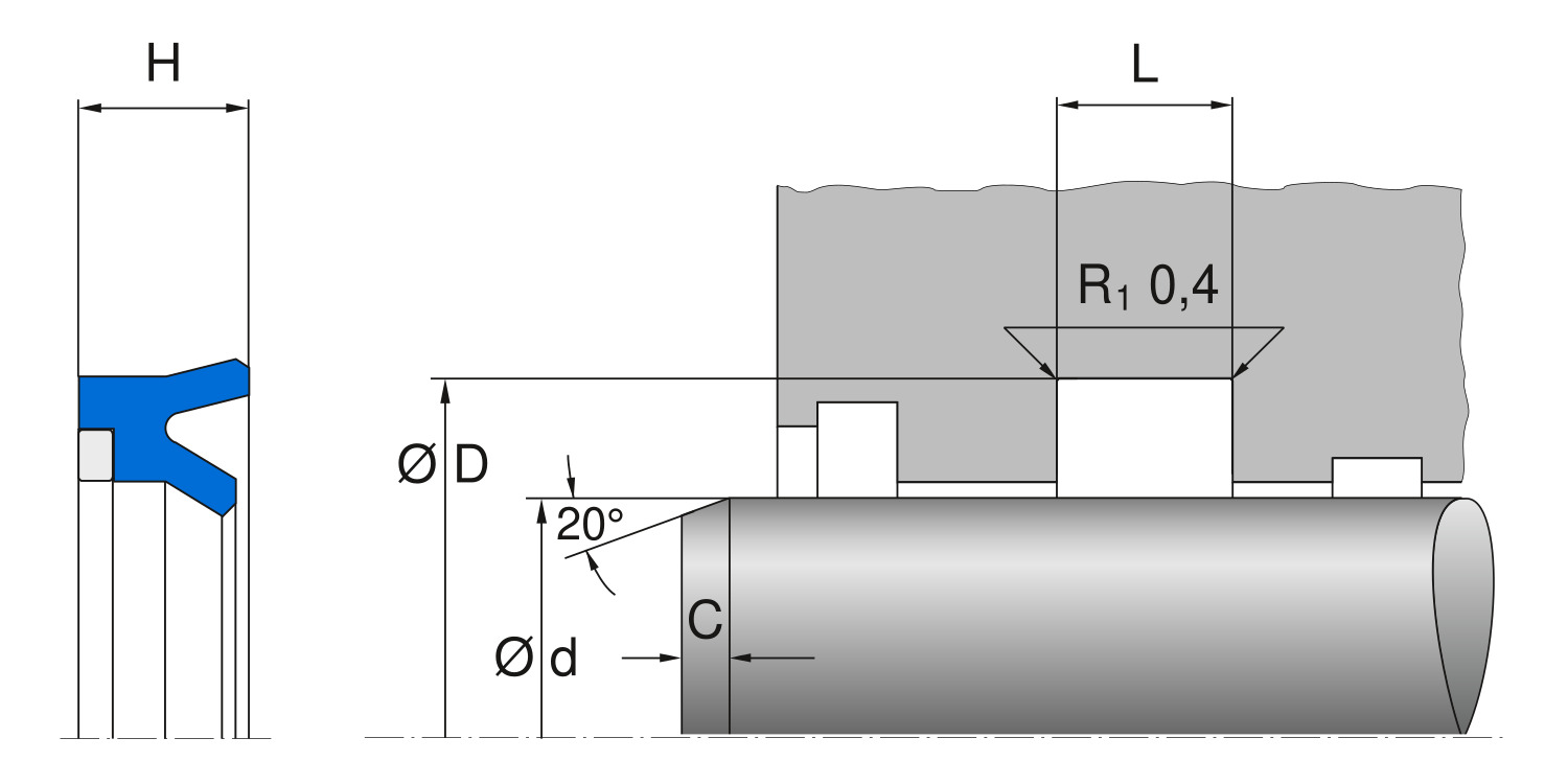 Уплотнение штока NI250, Freudenberg