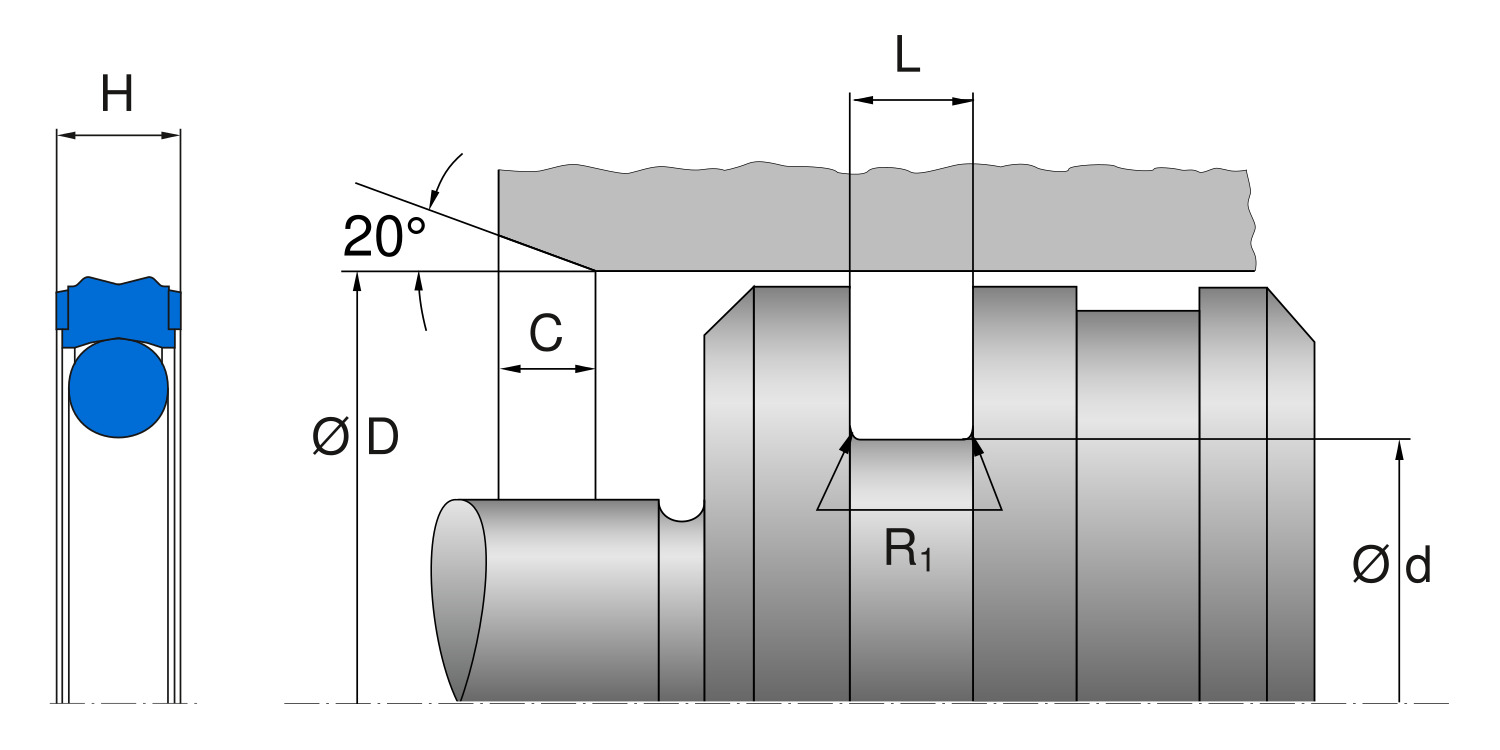 Уплотнение поршня OMK-PU, Freudenberg