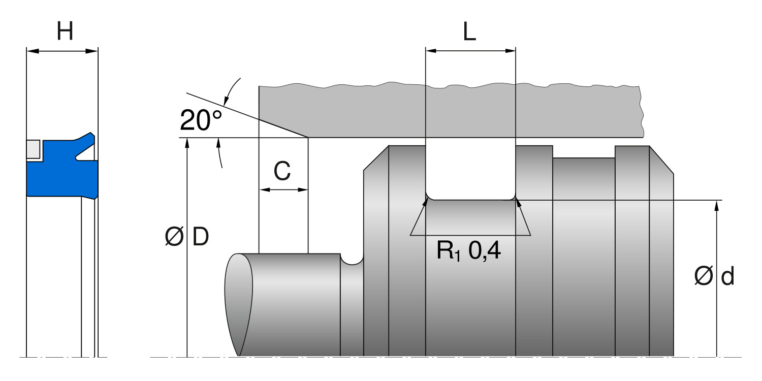 Уплотнение поршня T18, Freudenberg