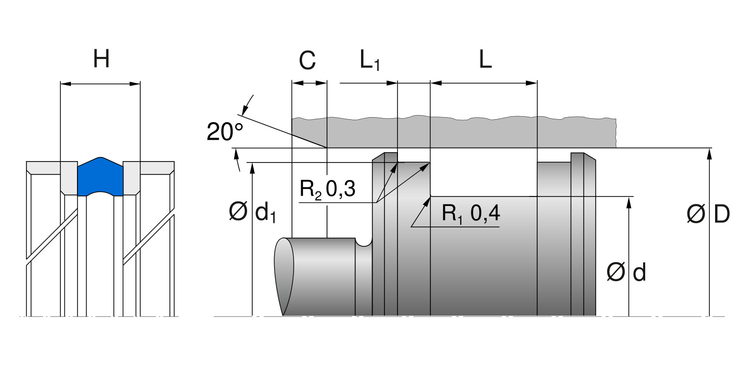 Уплотнение поршня T19, Freudenberg