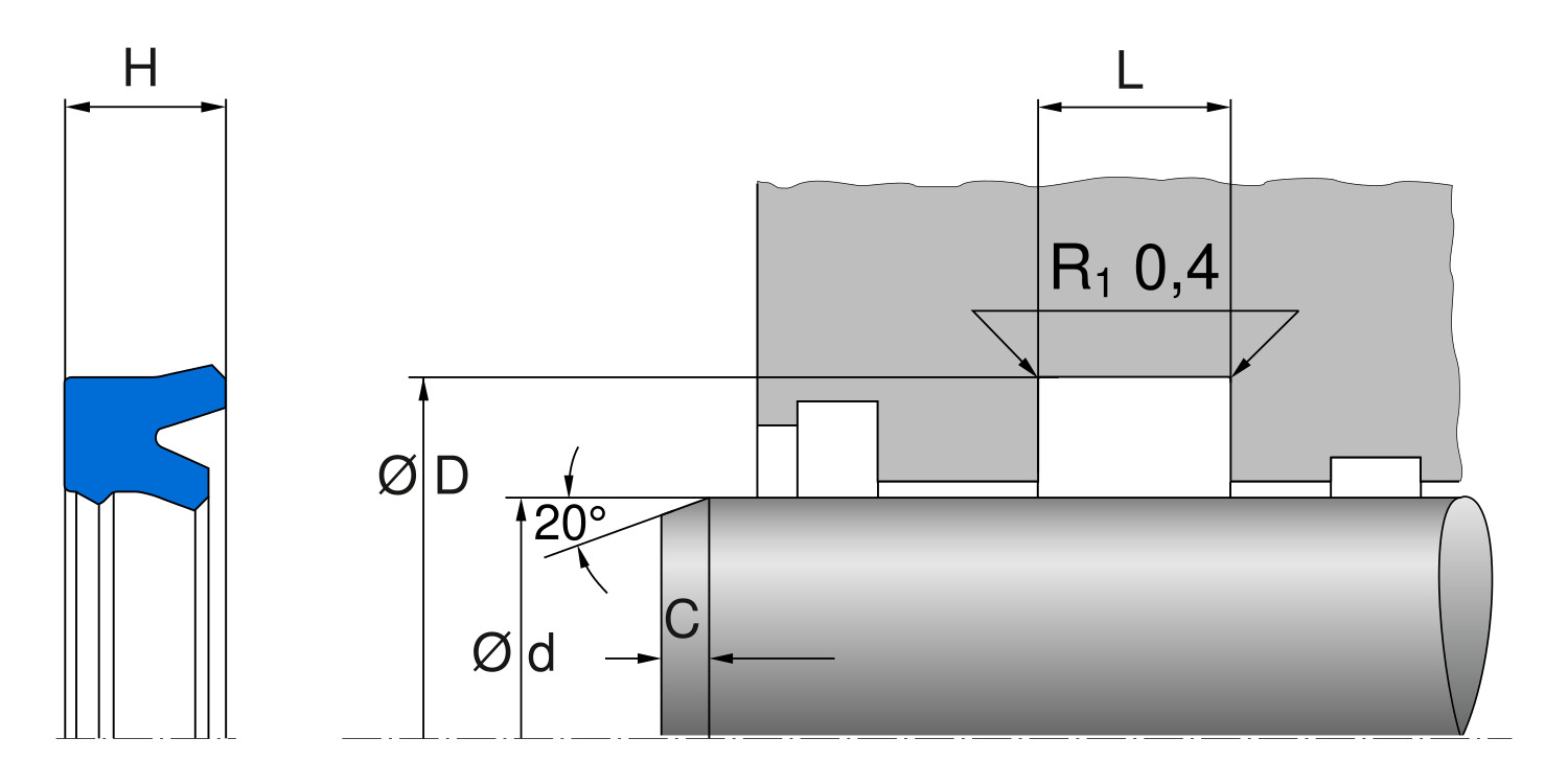 Уплотнение штока T22, Freudenberg