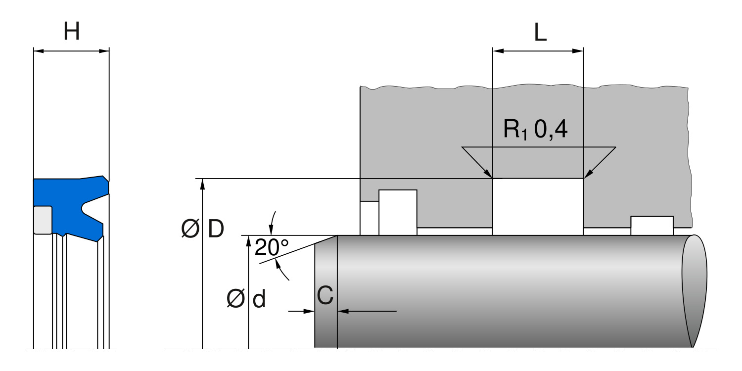 Уплотнение штока T23, Freudenberg
