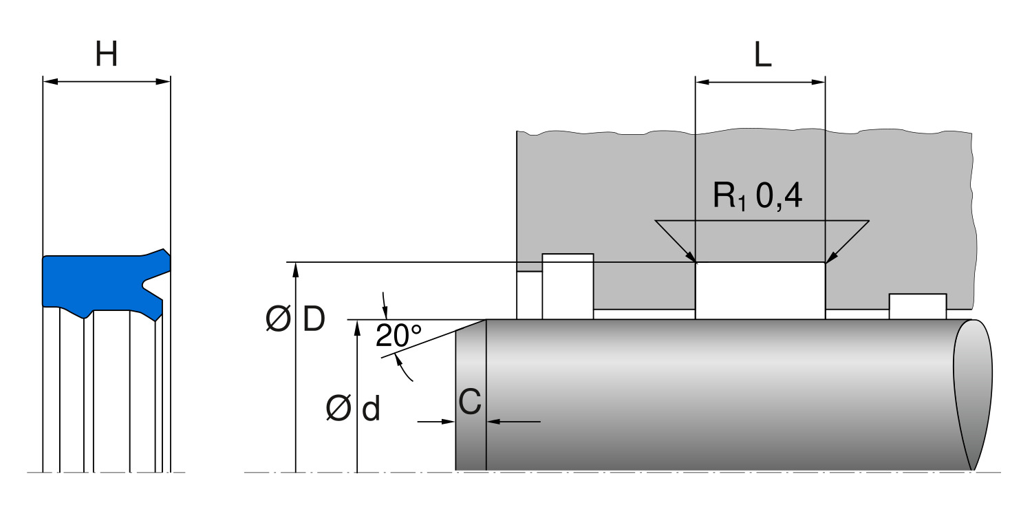 Уплотнение штока T24, Freudenberg